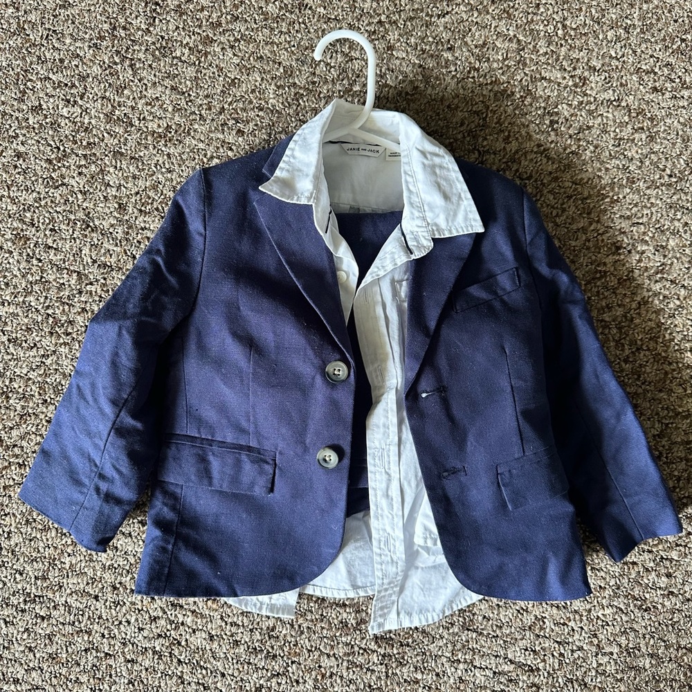 Janie and Jack twill blue suit blazer  2T
